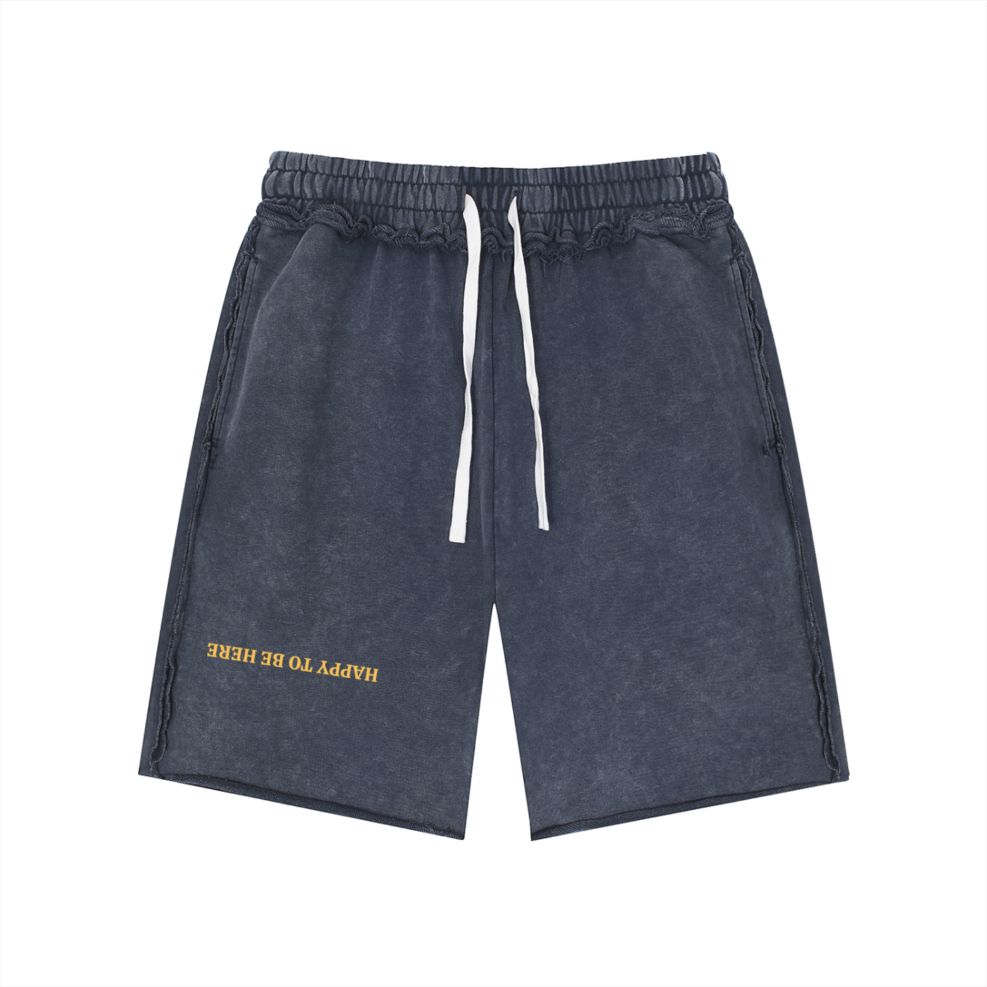 Unisex Mineral Wash Raw Edge Shorts