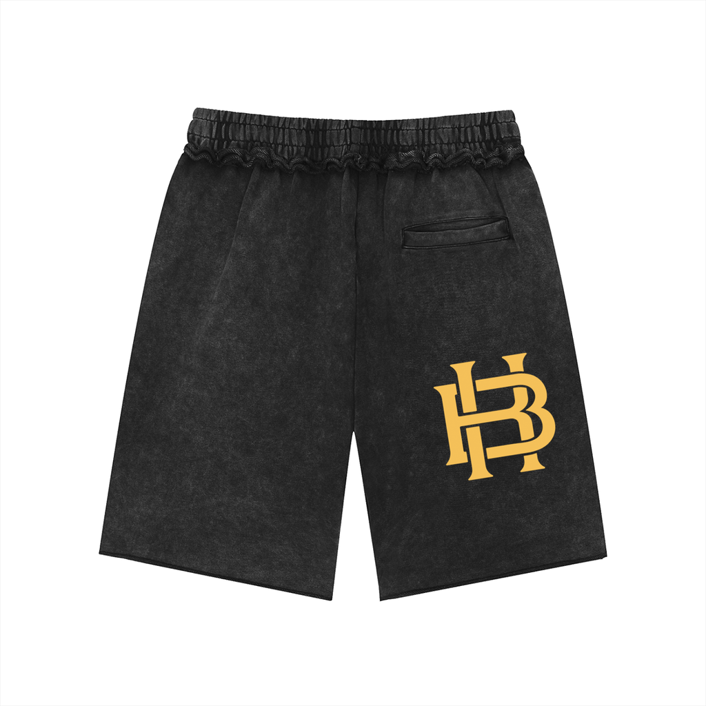 Unisex Mineral Wash Raw Edge Shorts