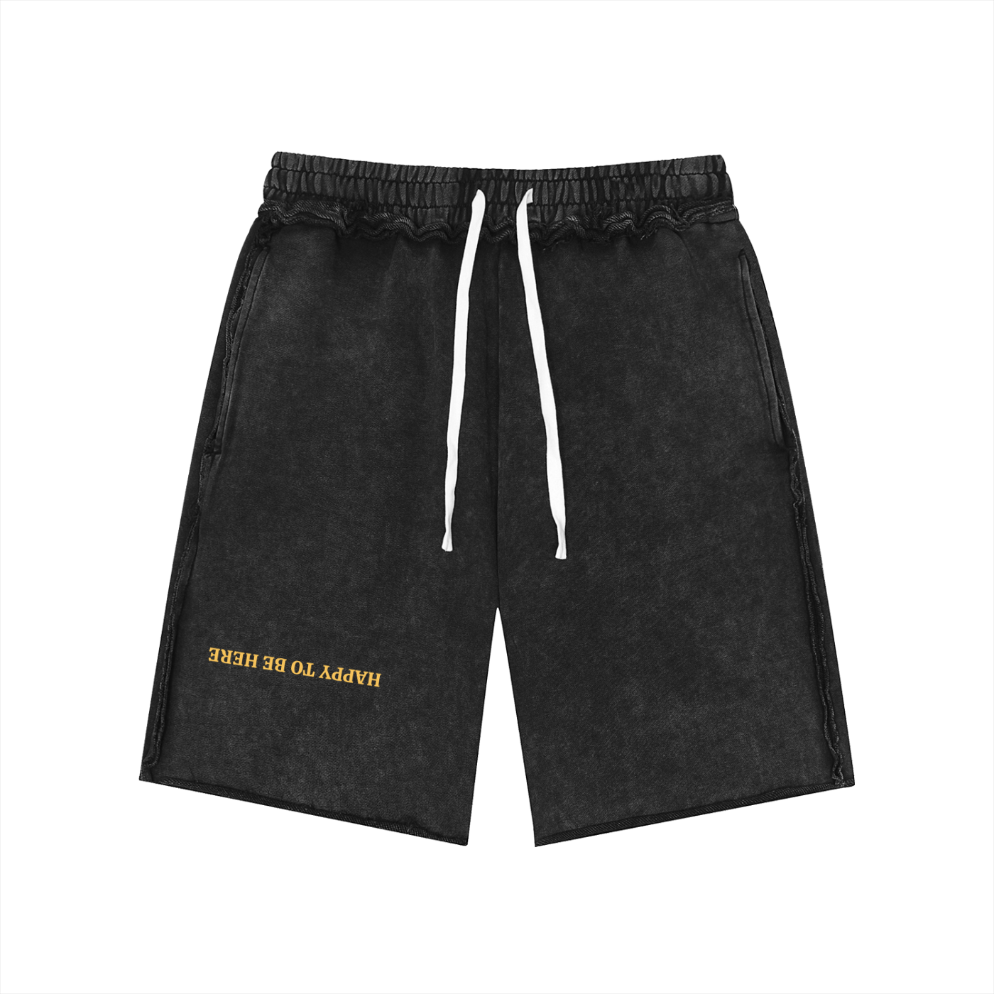 Unisex Mineral Wash Raw Edge Shorts