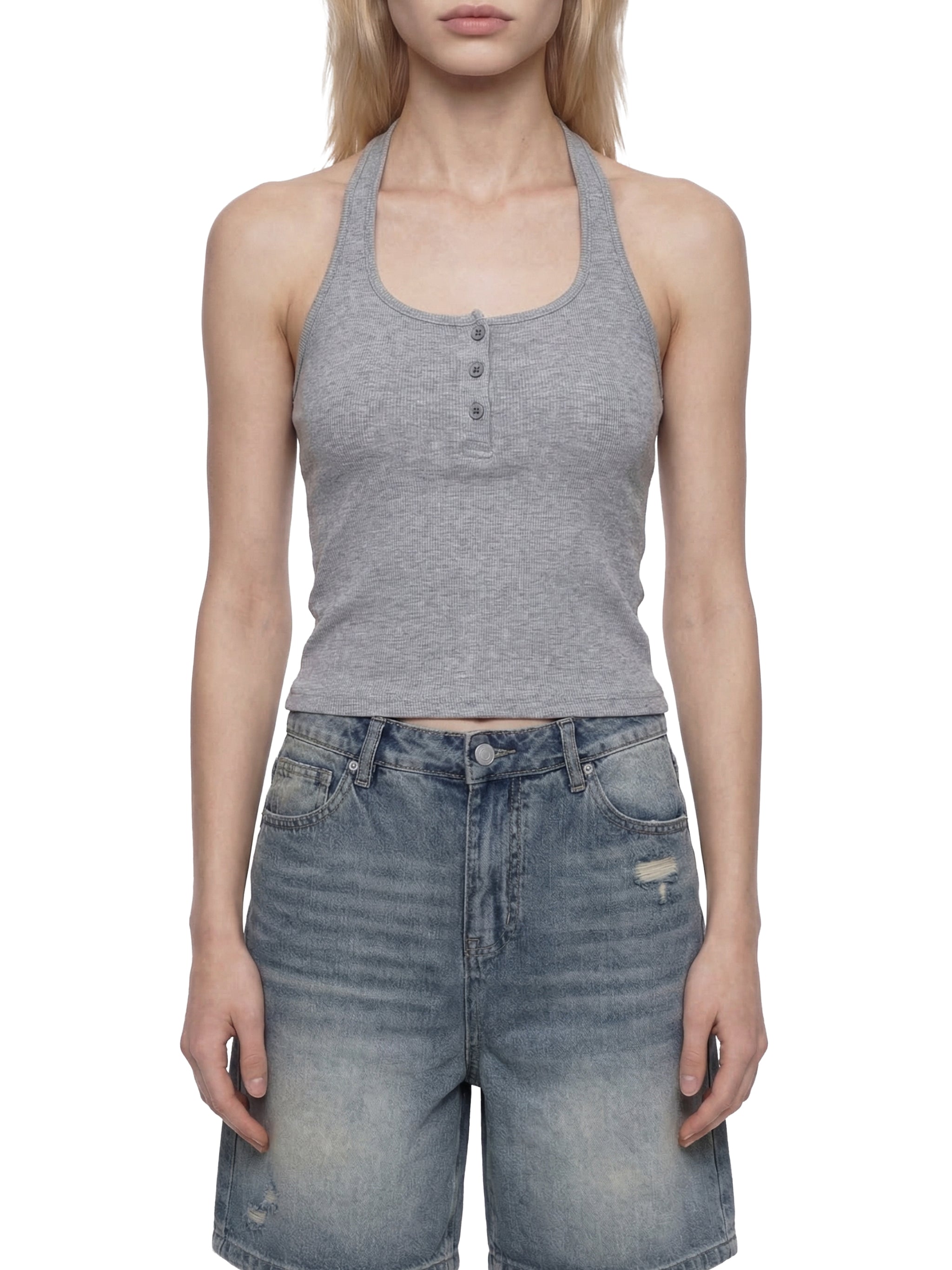Women's Open Back Tank,Women's Tank Top,Women's Henley Ribbed Crop,Henly Ribbed,Women's Crop Tee